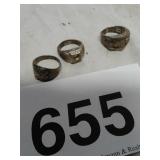 2 MENS STERLING RINGS; MENS RINGS