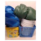 BUCKETS, TARPS; SLEEPING CAMP BAGS