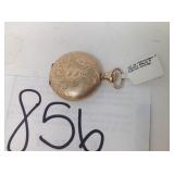 HAMPDEN 7 JEWEL GOLD FILLED POCKET WATCH,