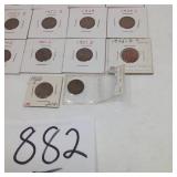 17 WHEAT PENNIES & 1 WAR TIME STEEL PENNY