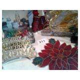 MISC. CHRISTMAS ITEMS, POINSETTIA, RIBBON MATERIAL