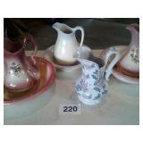 LOT OF WASH BASINS & PITCHERS IN TRUNK