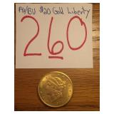 AU/BU $20 GOLD LIBERTY