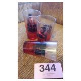 3) WALKING DEAD GLASS TUMBLERS, NO CHIPS/CRACKS