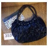 ICING BRAND EVENING HANDBAG, CRUSHED BLACK