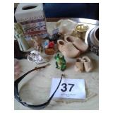 LOT OF MISC ITEMS, CARDINAL SUNGLASSES, LAMP, ASH