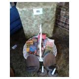 HAMPER, MISC BOOKS, WHICKER BASKET, CANDLES