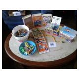 VHS CHILDREN TAPES, MAD LIBS GAME BOOKS, LEGO