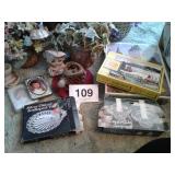 ARTIFICIAL FLOWERS, PUZZLES, CANDLE HOLDER SET,