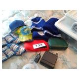 MISC HATS, STORAGE CONTAINERS, BELKIN ROUTER, ETC