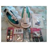 SUNBEAM & PERFECTION CLASSIC IRONS, SEWING ITEMS