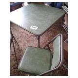 SAMSONITE CARD TABLE AND 4 CHAIRS