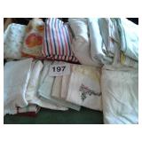 LOT OF MISC SHEETS AND PILLOW CASES - SOME HAS