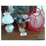 LAMP, HANGING POTTED FLOWER, PLASTIC SHOPPING BAG