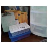 3 DRAWER ROLLING ORGANIZER, 2 PLASTIC CONTAINERS,