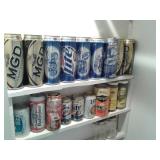 COLLECTION OF UNOPENED BEER CANS AND 2 THAT ARE