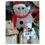 LOT OF HOLIDAY DECOR - 2 SMALL CHRISTMAS TREES, 2