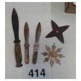 THROWING NINJA STARS, THROWING KNIFES