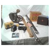 old movie projectors screens and cameras