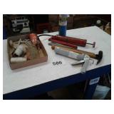 GREASE GUN, HAMMER, STRING, PROPANE TORCH