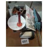 WESTMORELAND BUD VASE, PHONE, UMBRELLA, ETC