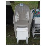 7 PLASTIC OUTDOOR CHAIRS