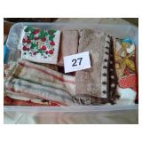 TOTE OF BATH TOWELS, DISH TOWELS, WASH CLOTHS