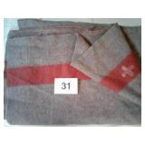 WOOL MILITARY / RED CROSS BLANKET