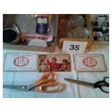 WISS PINKING SHEARS, SEWING ITEMS, ETC.