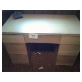 OLD KNEE WHOLE DESK...BLONDE COLOR