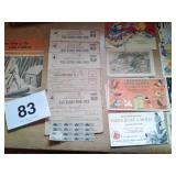 OLD WAR RATION BOOKS, STAMPS, POST CARDS, ETC.