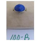 925 STERLING SILVER BLUE STONE RING..SIZE 7