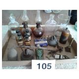 FLAT MINATURE LAMPS, BOTTLES,  ETC