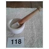 COORS PORCELAIN PHARMACY MORTAR & PESTLE