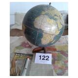VINTAGE GLOBE & OLD ATLAS FROM BANK
