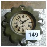 VINTAGE GREEN WIND UP CLOCK..TELL CITY???