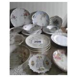 LOT OF MIS-MATCHED DISHES AND DECORATIVE PLATES