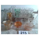 VINTAGE GLASSES, COLORED DISHES, & MORE