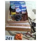 MISC OFFICE SUPPLIES, SCISSORS,  RULERS, ENVELOPES