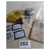 JAPANESE SOUVENIRS,  HAND WRITTEN BOOK, FAN