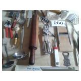 VINTAGE KITCHEN GADGETS,  HONES, BECKS CAN OPENER