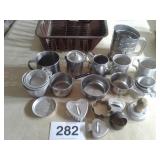 VINTAGE MEASURING CUPS, COOKIE CUTTERS