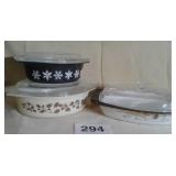 PYREX NESTING BOWLS, PYREX BAKING DISH