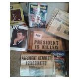 OLD LIFE, POST MAGAZINES, NEWSPAPER W/PRESIDENT