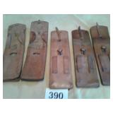 5 MILITARY LEATHER POUCHES