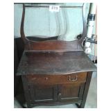 ANTIQUE WOOD WASH STAND CABINET