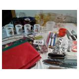 MISC KITCHEN ITEMS, NORMAN ROCKWELL MUGS, CANDY