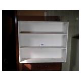 WHITE WOODEN BOOK SHELF-36" h x 41" w x 9" d