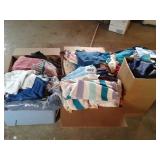 LARGE BOXES OF WOMENS VINTAGE CLOTHING