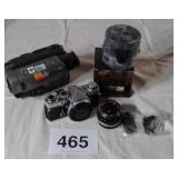 SONY HANDYCAM VIDEO CAMERA, OLYMPUS CAMERA AND